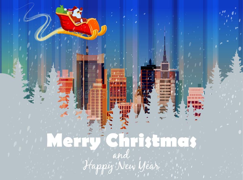 Vrolijke Kerstkaart Vector illustratie Gelukkig Nieuwjaar stock illustratie Vrolijke Kerstkaart Vector illustratie Gelukkig Nieuwjaar stock illustratie