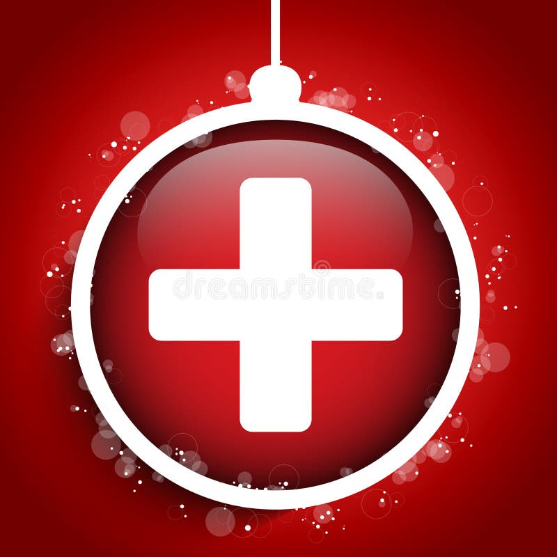 Vrolijke Kerstmis Arts Hospital Cross Ball royalty-vrije illustratie Vrolijke Kerstmis Arts Hospital Cross Ball royalty-vrije illustratie