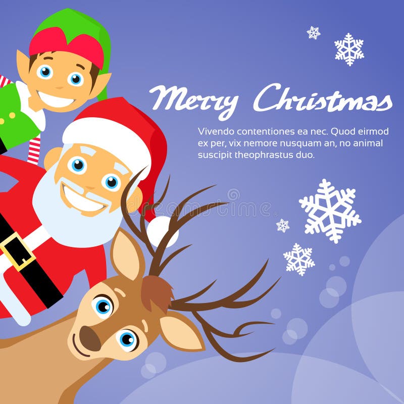 Vrolijke Kerstmis Santa Clause Reindeer Elf