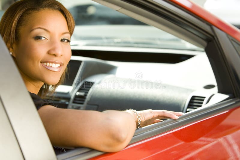 Vrouw in auto Vrouw in auto