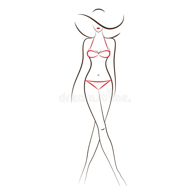 Vrouw in bikini vector illustratie
