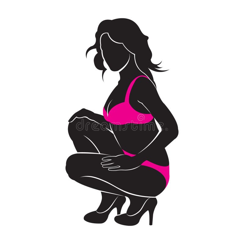 Vrouw in bikini. decoratief achtergrondontwerp voor vectorillustraties royalty-vrije illustratie