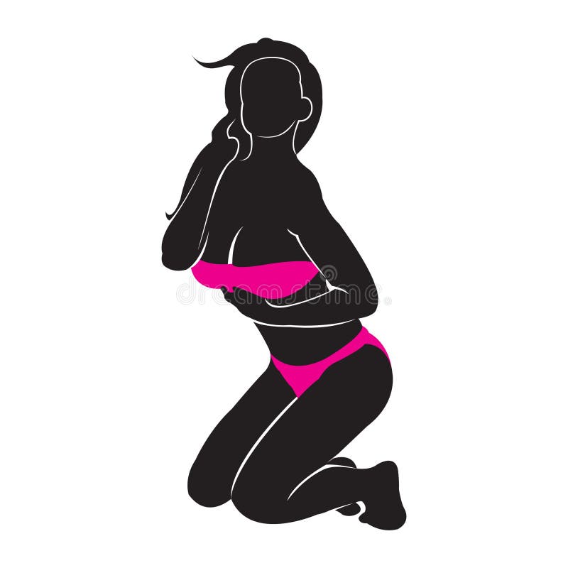 Vrouw in bikini. decoratief achtergrondontwerp voor vectorillustraties vector illustratie