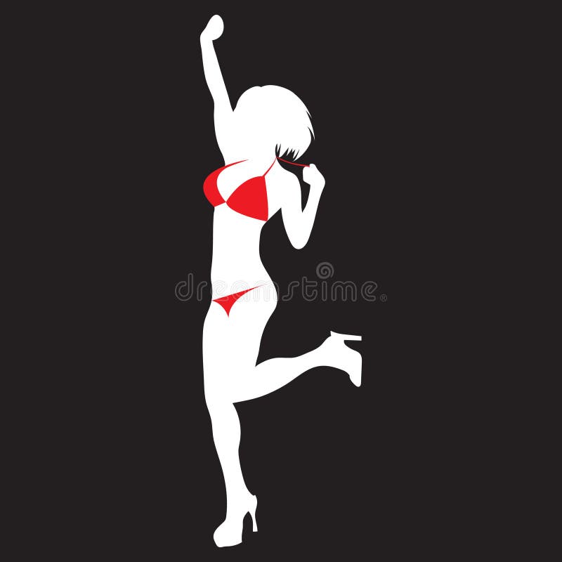 Vrouw in bikini. decoratief achtergrondontwerp voor vectorillustraties vector illustratie