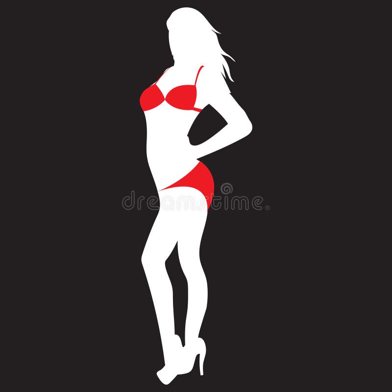 Vrouw in bikini. decoratief achtergrondontwerp voor vectorillustraties stock illustratie
