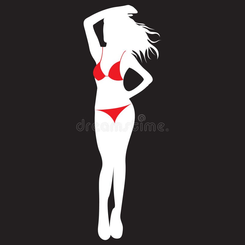 Vrouw in bikini. decoratief achtergrondontwerp voor vectorillustraties vector illustratie