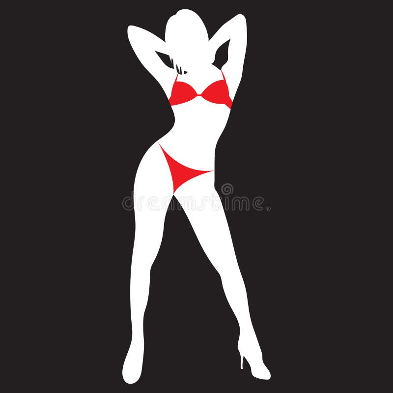Vrouw in bikini. decoratief achtergrondontwerp voor vectorillustraties stock illustratie