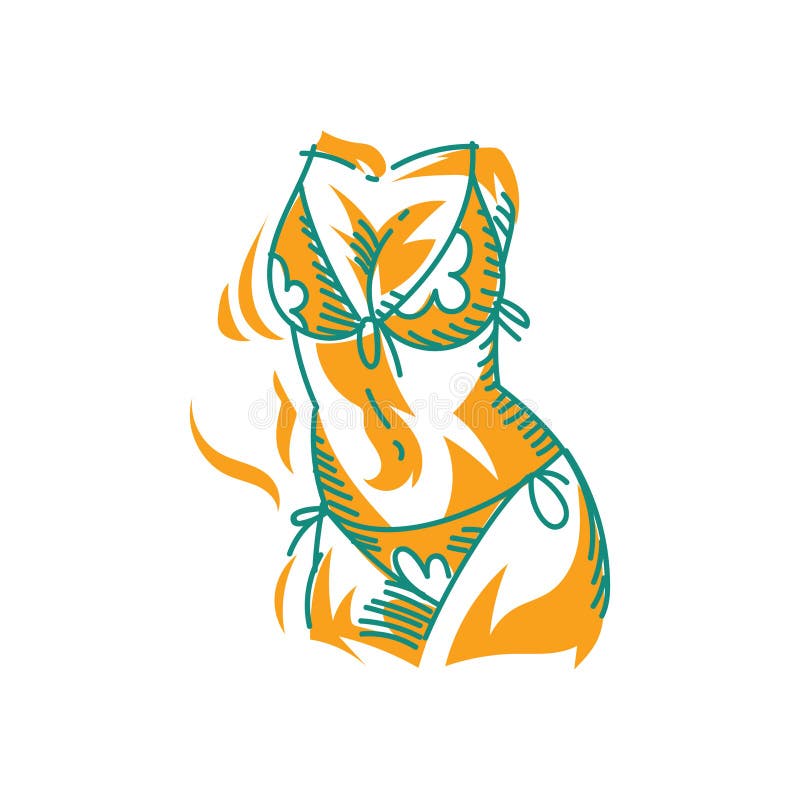 Vrouw in bikini. vectorillustratie-decoratief ontwerp vector illustratie