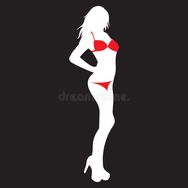 Vrouw in bikini. vectorillustratie-decoratief ontwerp vector illustratie