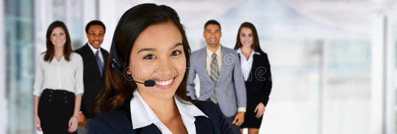 Vrouw die de Klantendienst doen stock foto's Vrouw die de Klantendienst doen stock foto's