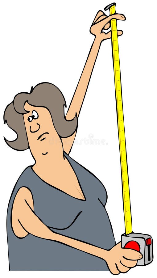 Vrouw die een bandmaatregel houdt stock illustratie Vrouw die een bandmaatregel houdt stock illustratie