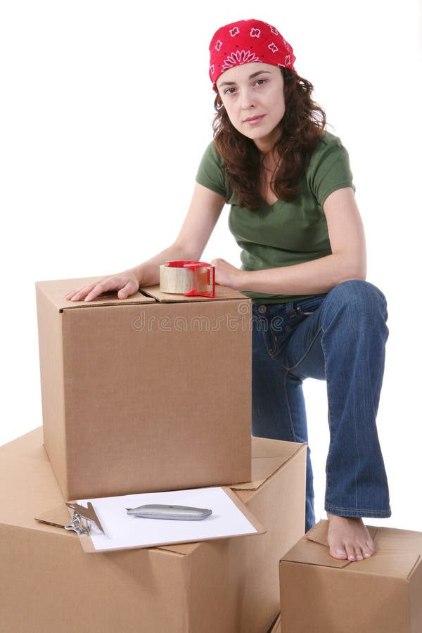 Vrouw en Lading stock foto Vrouw en Lading stock foto