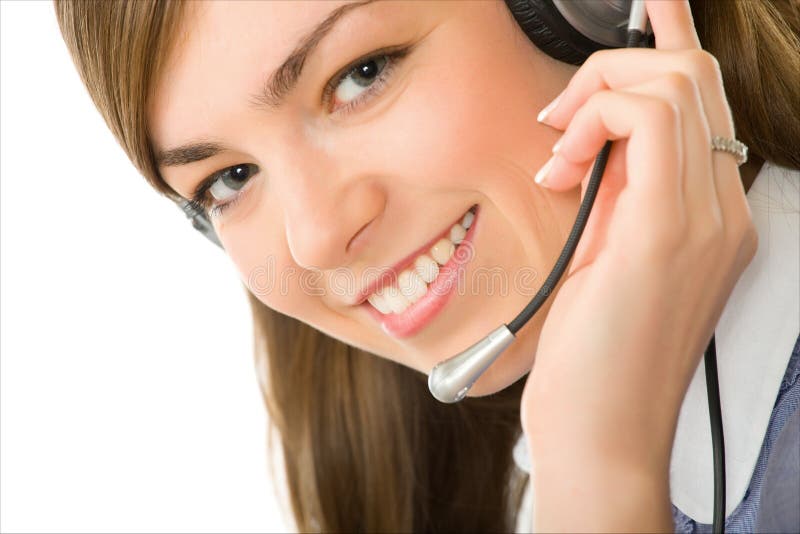 Vrouw in hoofdtelefoons stock afbeeldingen Vrouw in hoofdtelefoons stock afbeeldingen