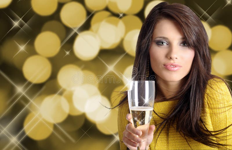 Vrouw met champagne royalty-vrije stock afbeelding Vrouw met champagne royalty-vrije stock afbeelding