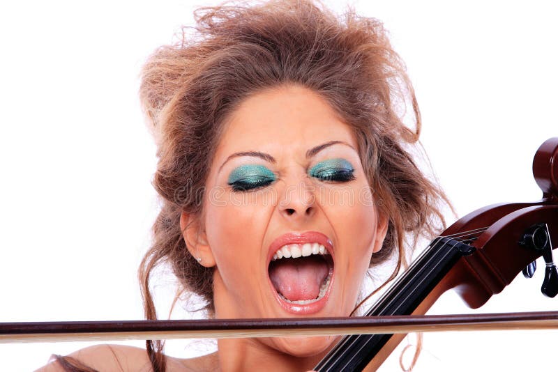 Vrouw met een cello stock afbeeldingen Vrouw met een cello stock afbeeldingen