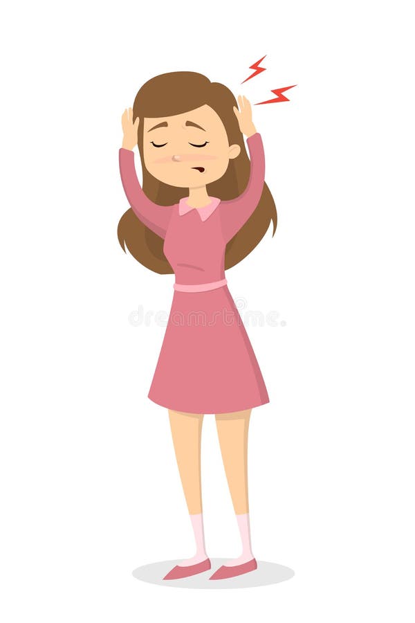 Vrouw met hoofdpijn vector illustratie Vrouw met hoofdpijn vector illustratie