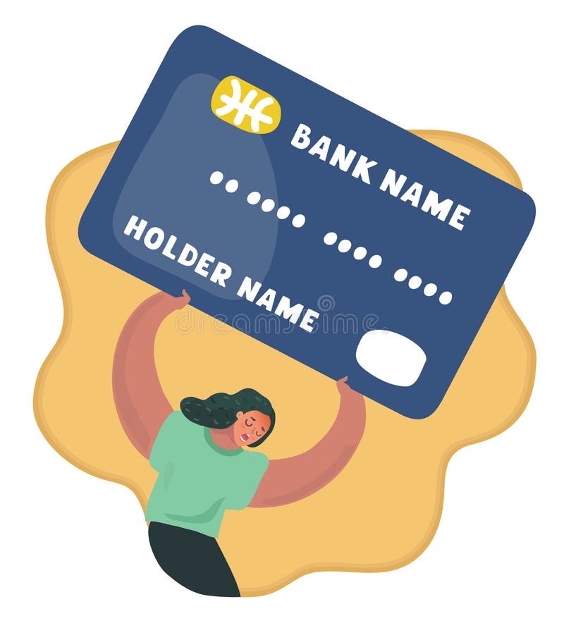 Vrouw met zwaarste kaartschuldenlast die wordt gefrustreerd vector illustratie Vrouw met zwaarste kaartschuldenlast die wordt gefrustreerd vector illustratie