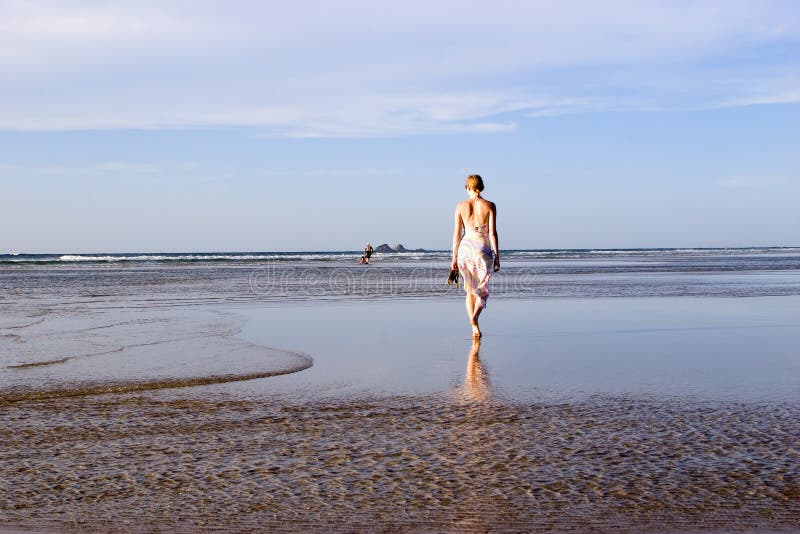 Woman on beach Australia Byron Bay. Woman on beach Australia Byron Bay