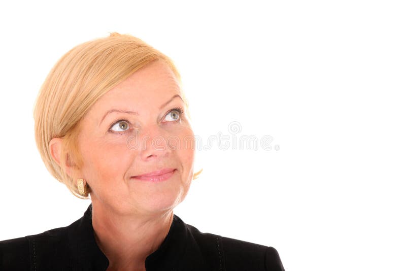 Vrouw over wit royalty-vrije stock afbeeldingen