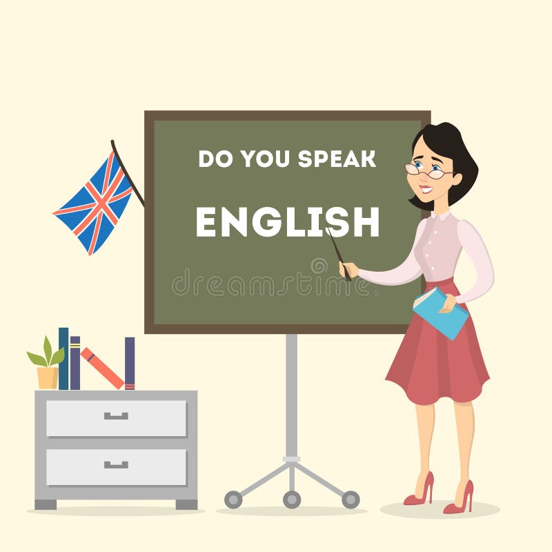 Vrouwelijke Engelse leraar stock illustratie Vrouwelijke Engelse leraar stock illustratie