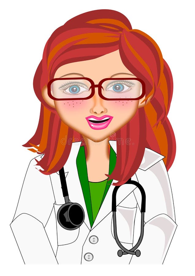 Geïsoleerde vrouwelijke arts stock illustratie