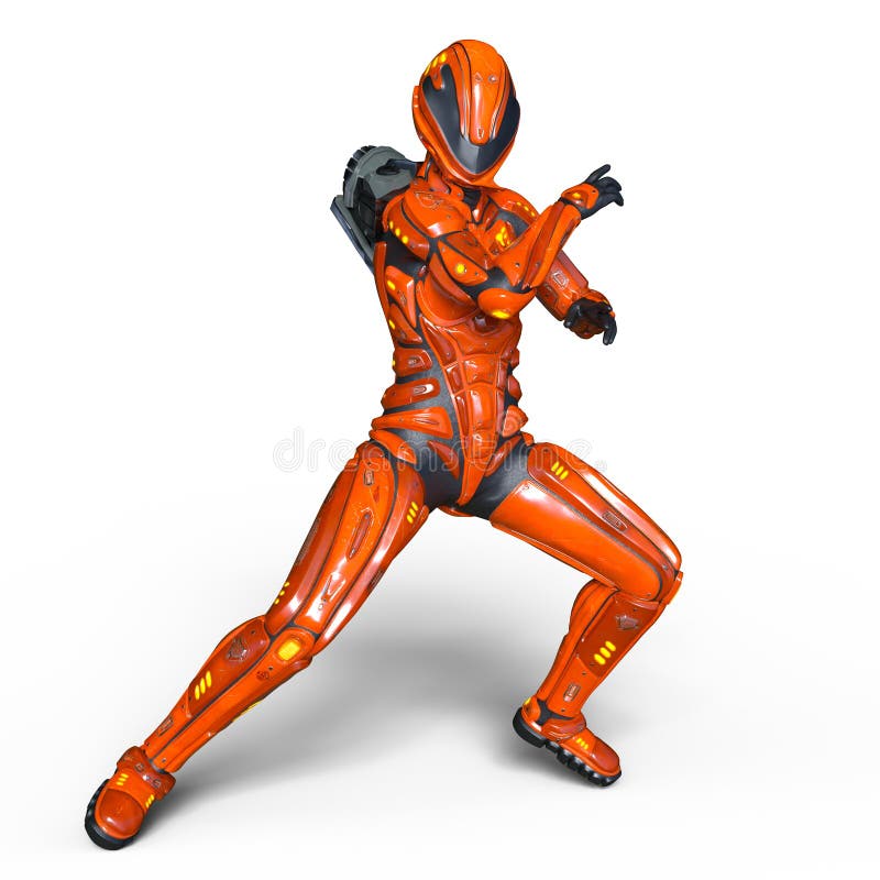 Vrouwelijke robot royalty-vrije illustratie