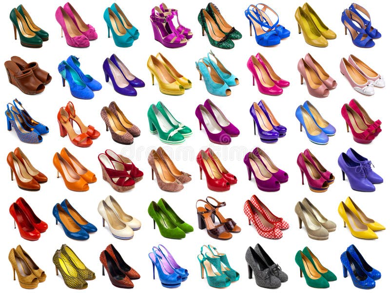 Collectie damesschoenen royalty-vrije stock fotografie