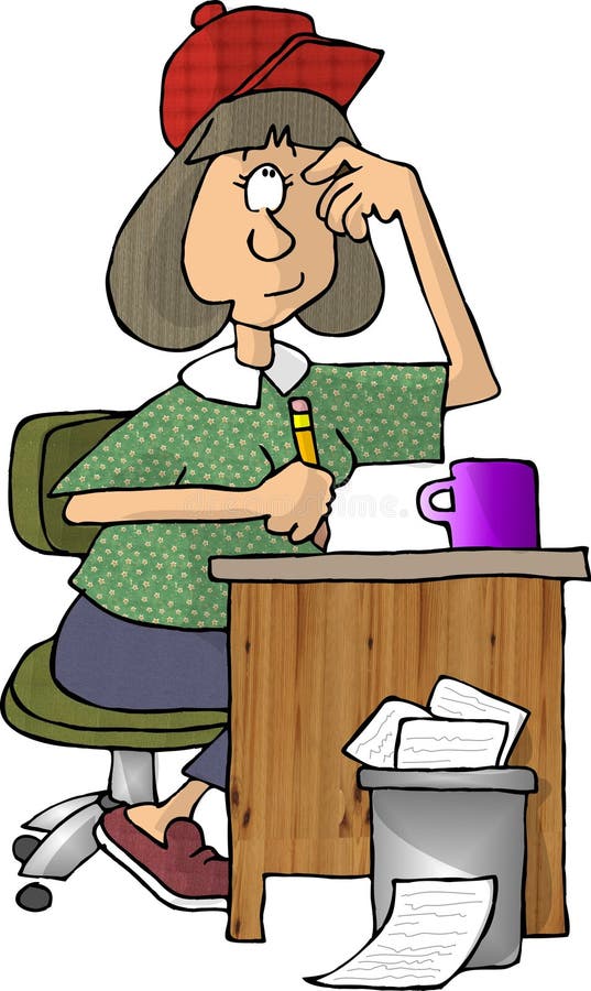 Vrouwelijke schrijver vector illustratie Vrouwelijke schrijver vector illustratie