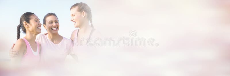 Vrouwen die roze voor borstkanker dragen royalty-vrije stock foto's Vrouwen die roze voor borstkanker dragen royalty-vrije stock foto's