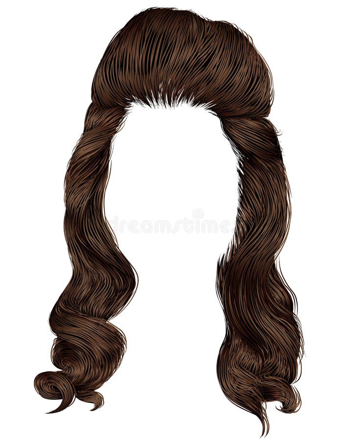 In vrouwen het hoge haar stileren De stijl van de manierschoonheid Realistische 3d retro donker bruin brunette royalty-vrije illustratie In vrouwen het hoge haar stileren De stijl van de manierschoonheid Realistische 3d retro donker bruin brunette royalty-vrije illustratie