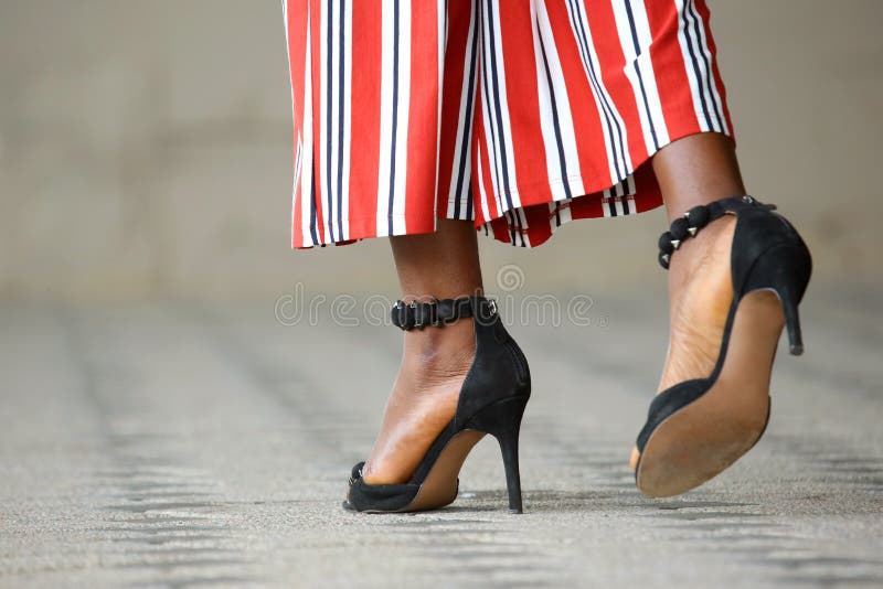 The a women`s feet in heels. The a women`s feet in heels