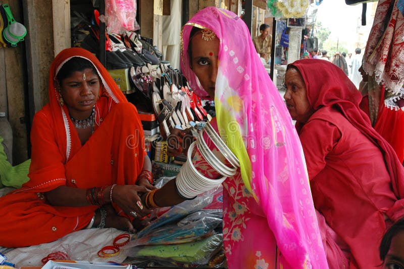 Vrouwen van Rajasthan in India. stock fotografie Vrouwen van Rajasthan in India. stock fotografie