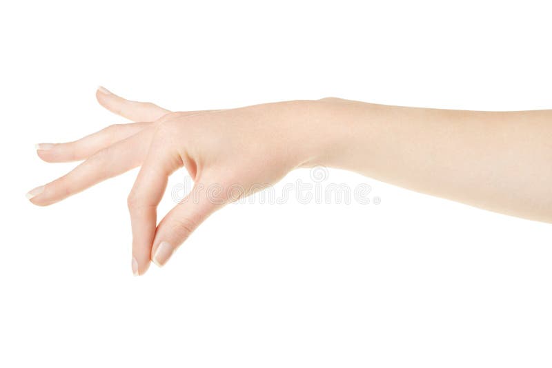 Vrouwenhand met de punten van de manicureholding stock fotografie Vrouwenhand met de punten van de manicureholding stock fotografie