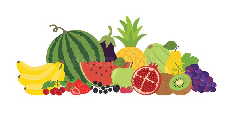 Vruchten het stilleven van groentenbessen vector illustratie Vruchten het stilleven van groentenbessen vector illustratie