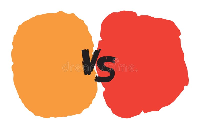 Vs kontra färgvektorbild för rasterlinje royaltyfri illustrationer