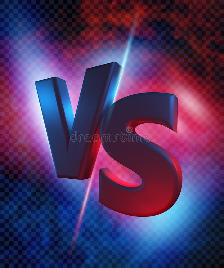 Icon neon versus logo vs letters for sports and fight competition. Battle  and match, game concept competitive. Vector illustration, Stock vector