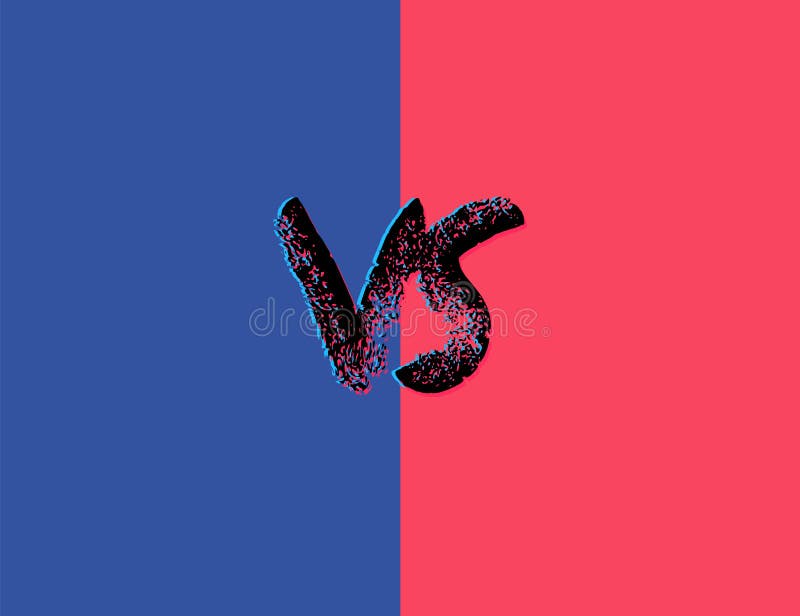 Vs Screen Versus Sign On Divided Background Stock Vector