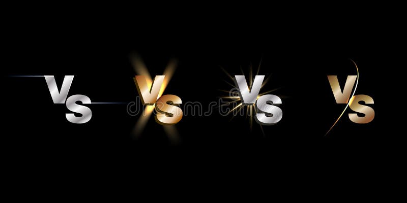 Versus Logo Set Vs Letters For Sport Competition Mma Boxing Fight
