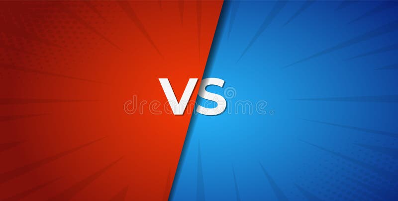 Vs Versus Red and Blue Battle Background . Stock - Illustration of comparison: 145706438