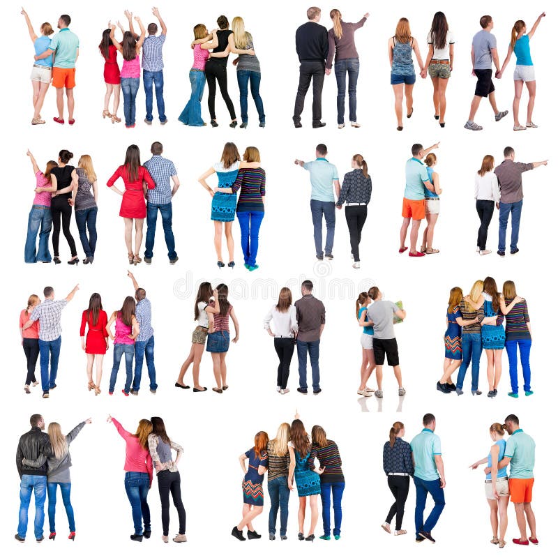 Vue arrière de collection des personnes de groupe positionnement photographie stock