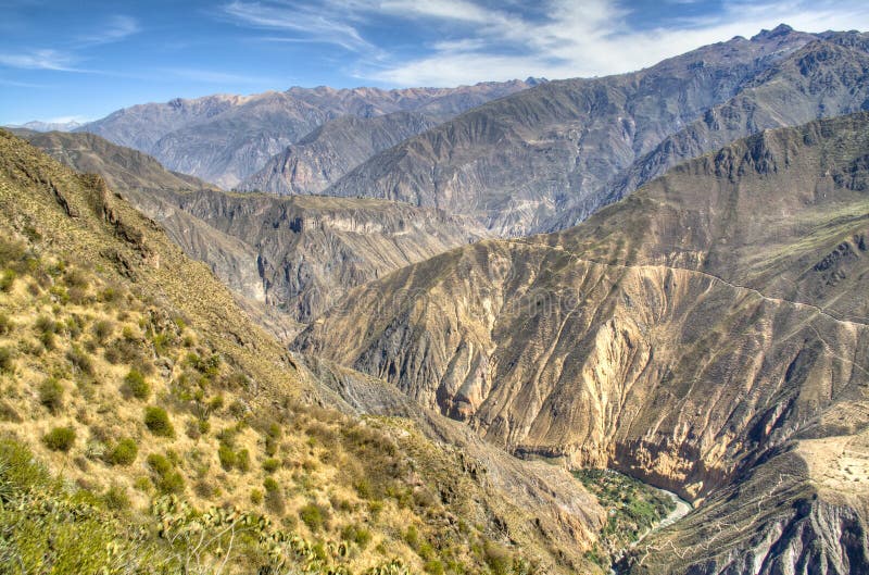 Vue sur le canyon de Colca photo stock