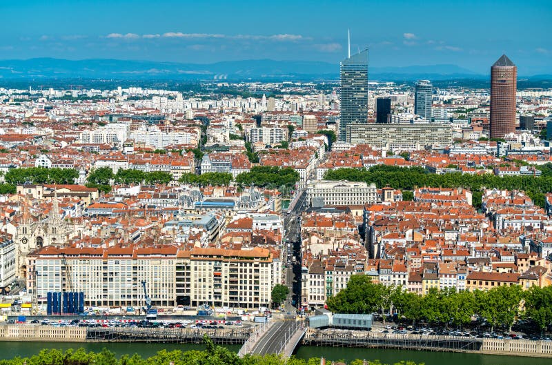 Islandburner, Tableau Tableaux Sur Toile Vue Aérienne Panoramique De Lyon, France Par Une Belle Journée D'été Impression Image Motif Moderne Décoration Affiche Photo PLN-3P-N