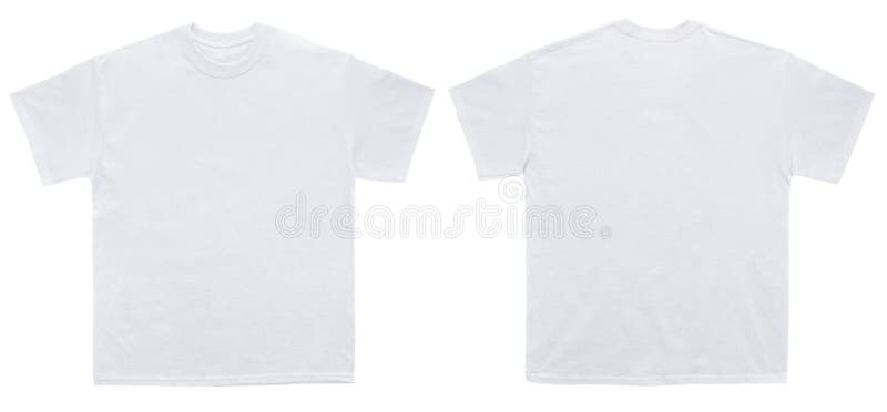 Vue avant et arrière de calibre blanc de couleur vide de T-shirt photographie stock libre de droits