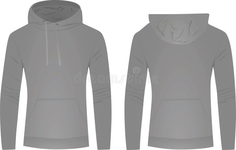 Vue avant et arrière de hoodie gris illustration libre de droits Vue avant et arrière de hoodie gris illustration libre de droits