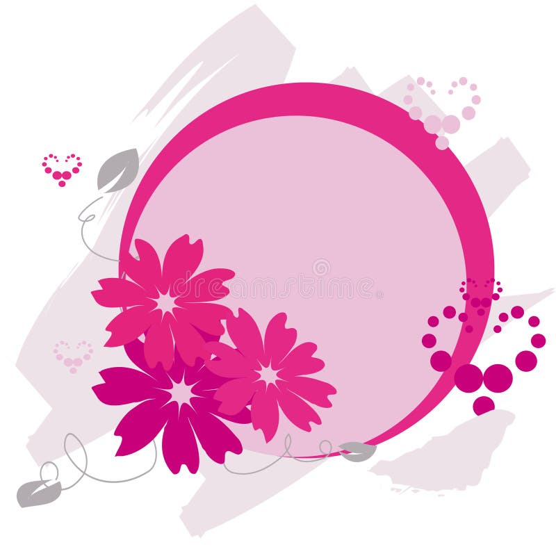 Vue avec des fleurs et des coeurs illustration libre de droits Vue avec des fleurs et des coeurs illustration libre de droits