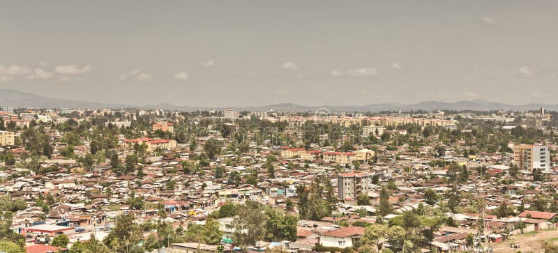 Vue aérienne d'Addis-Abeba images stock