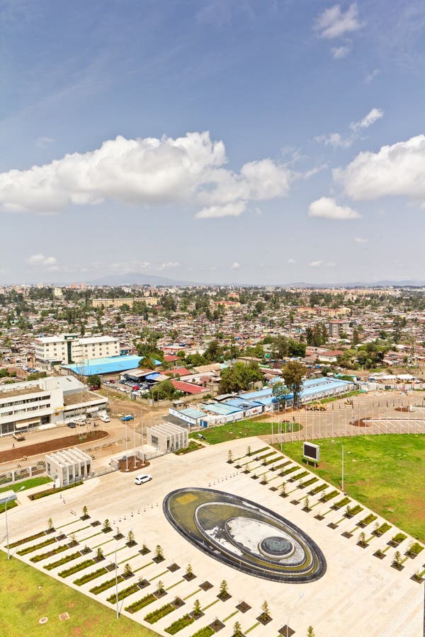 Vue aérienne d'Addis-Abeba images stock