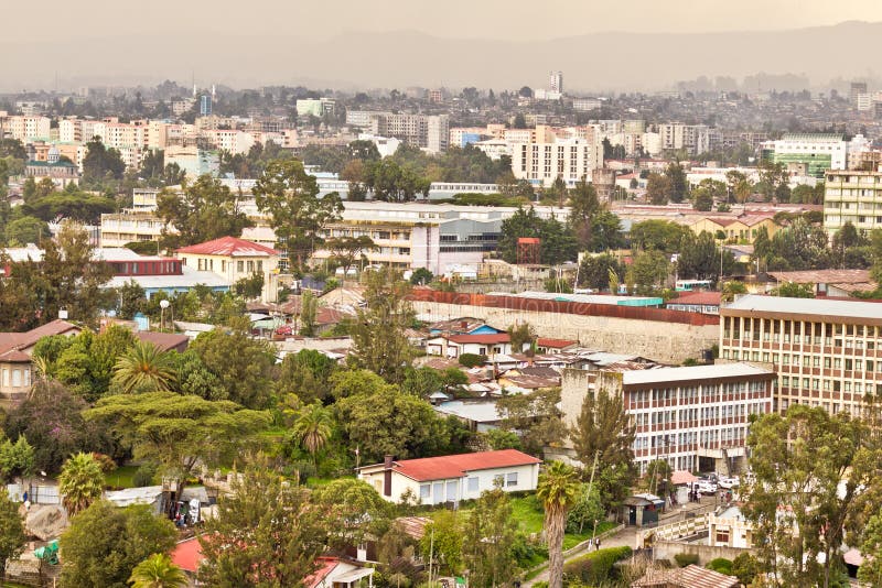 Vue aérienne d'Addis-Abeba photographie stock libre de droits