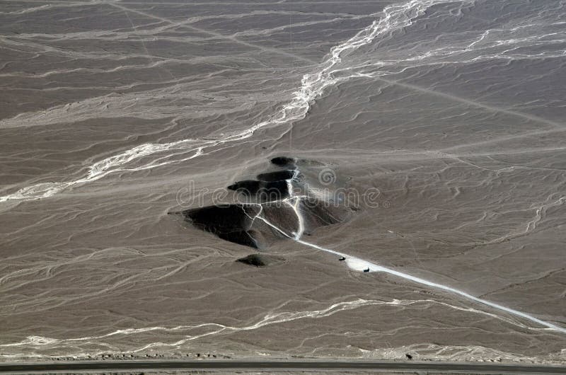 Vue aérienne d'un point de vue aux lignes de Nazca photos stock Vue aérienne d'un point de vue aux lignes de Nazca photos stock