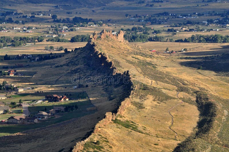 Vue aérienne d'épine dorsale de diables, un sentier de randonnée populaire dans Loveland, le Colorado photographie stock libre de droits Vue aérienne d'épine dorsale de diables, un sentier de randonnée populaire dans Loveland, le Colorado photographie stock libre de droits